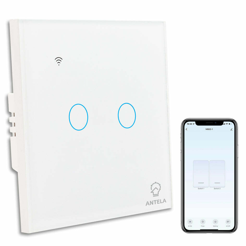 INTERRUTTORE SMART WIFI PER 503 3 POSTI 2 TASTI AMAZON ALEXA GOOGLE HOME