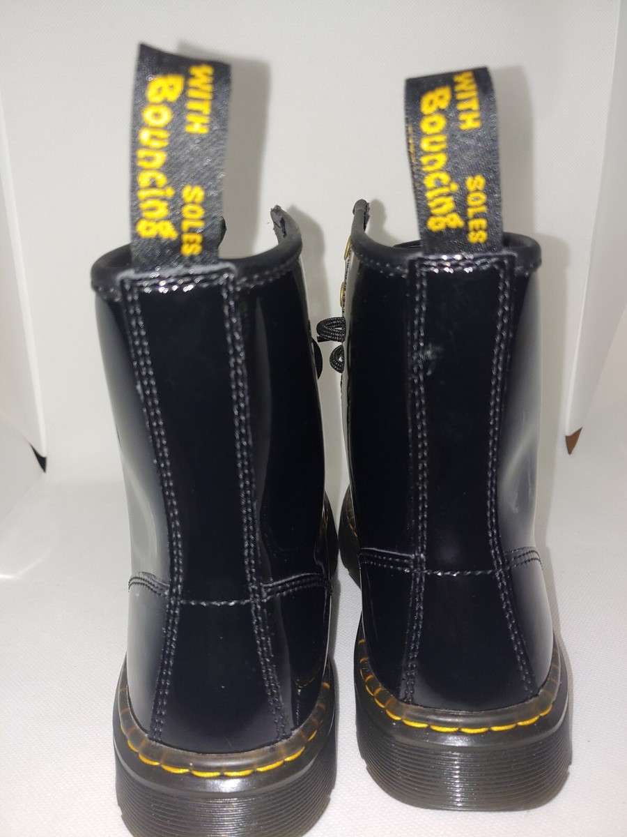 BNWOB! DOC MARTENS Zavala Black Patent Leather Combat Boots  display picture 1