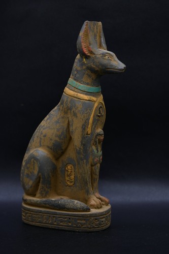 SELTENE REPLIK ALTÄGYPTISCHER Gott Anubis Schakal Hund Skulptur Symbol Schlüssel des Lebens - Bild 5 von 6