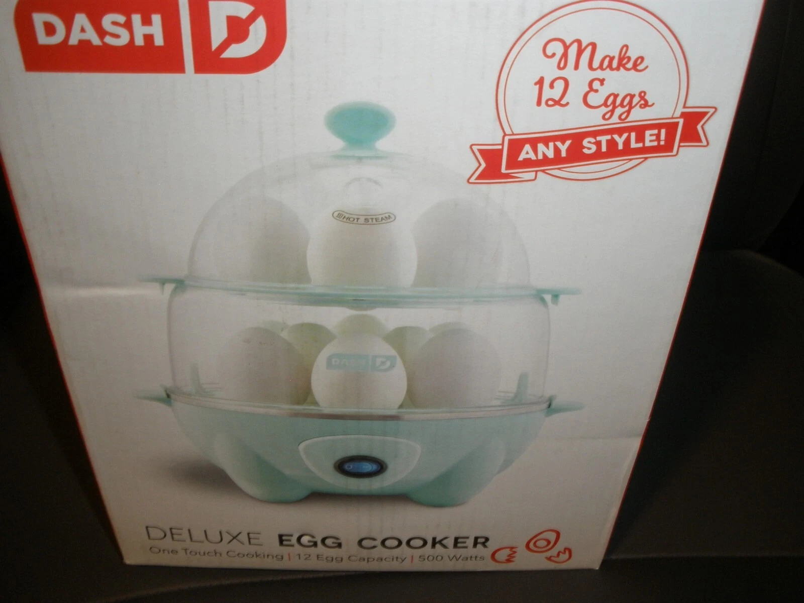DASH Deluxe Rapid Electric 12 Egg Cooker - Aqua