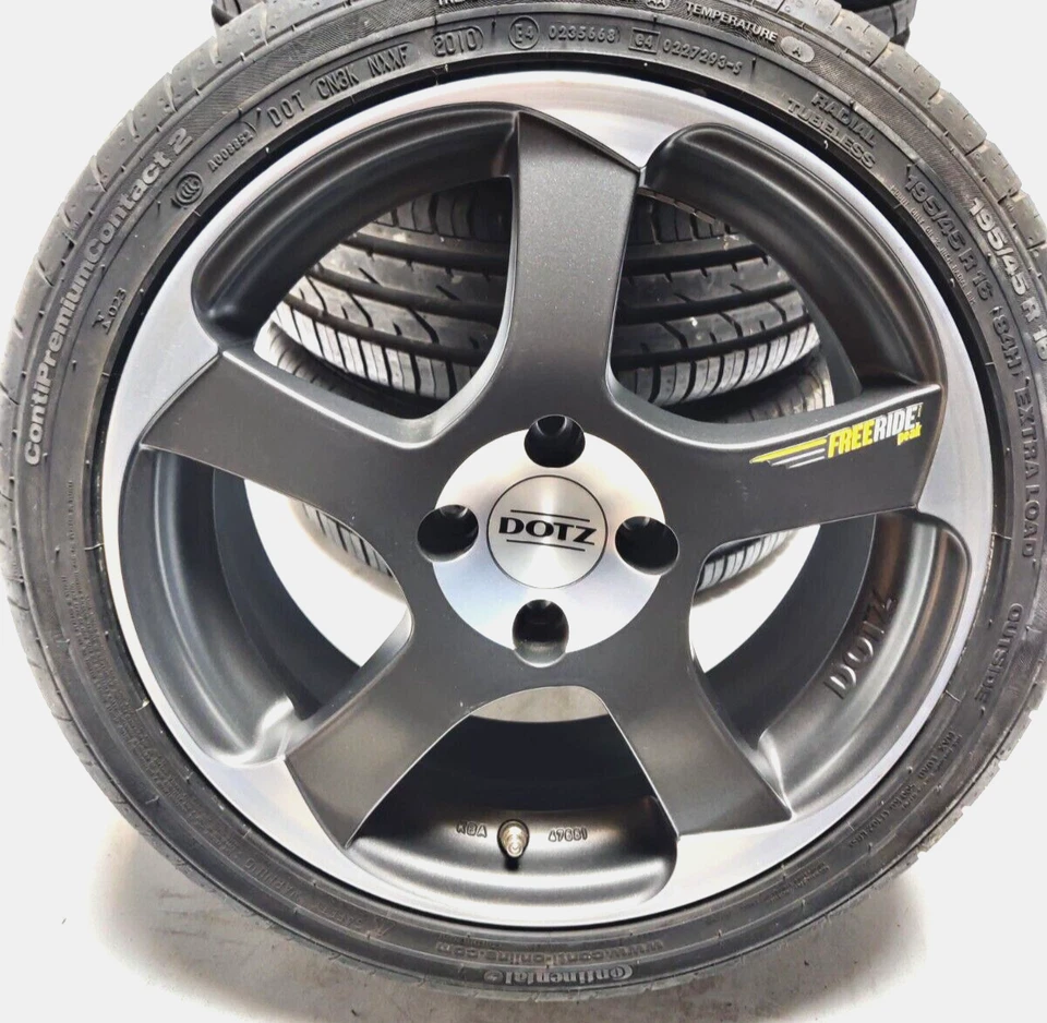 4x Sommerkompletträder Continental PremiumContact 2 195/45 R16 Dotz LK 4x100 - Bild 2 von 4