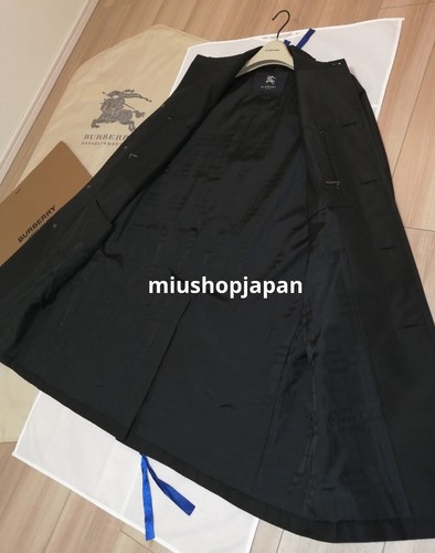 BURBERRY Trench Coat Authentic BURBERRY LONDON Long Nova Check Black S/M - Picture 5 of 11