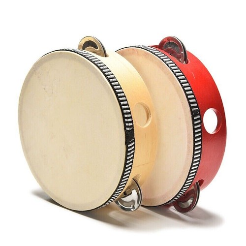 Tambourine Toy for Kids Baby New Drum Classic Instrument Hand Rattles Wooden - Picture 8 of 14