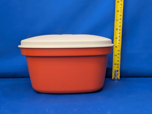 1970s Vintage TUPPERWARE Multiserver LIDDED BOWL in Harvest Orange * VGC - Picture 9 of 9