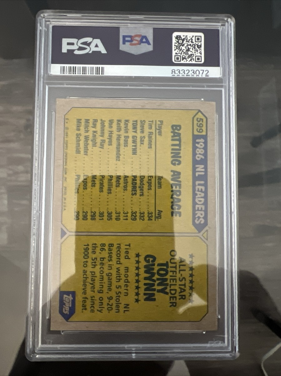 TONY GWYNN 1987 TOPPS ALL-STAR #599 PSA 8 NM-MINT HOF | eBay