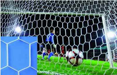 PAAR NETZWERKE FUßBALL ZOPF MM. 4 OHNE KNOTEN MT. 7,50x2,50 CERTIFICATE FIGC/LND