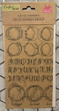 Crafter  s Square rub on transfers/black Letters And Designs -1 sheet