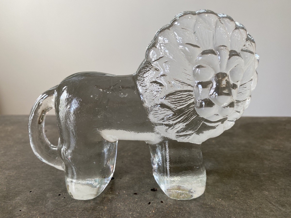 Vintage Kosta Boda ? Clear Glass Zoo Lion 4” Tall 5.5” Long | eBay