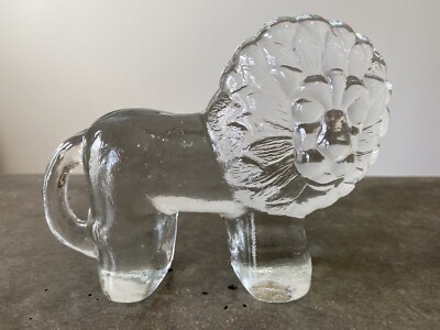 Vintage Kosta Boda ? Clear Glass Zoo Lion 4” Tall 5.5” Long | eBay