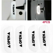 4Pcs/Set PET Reflective Tape Open Sign Warning Mark Car Door Sticker Accessories