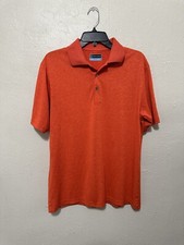 PGA Tour Men's Orange Airflux Short Sleeve Golf Polo Shirt Size M