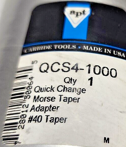 QCS4-1000 40TAPER 1IN. USA SHELL&FACE Q/C ADAPTER QUICK CHANGE MORSE TAPER APT - Picture 5 of 6