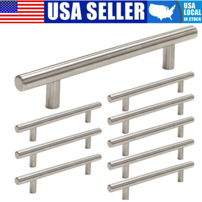 #ad Stainless Steel Brushed Nickel T Bar Kitchen Cabinet Handles Pulls 2quot; 16quot; $55.89