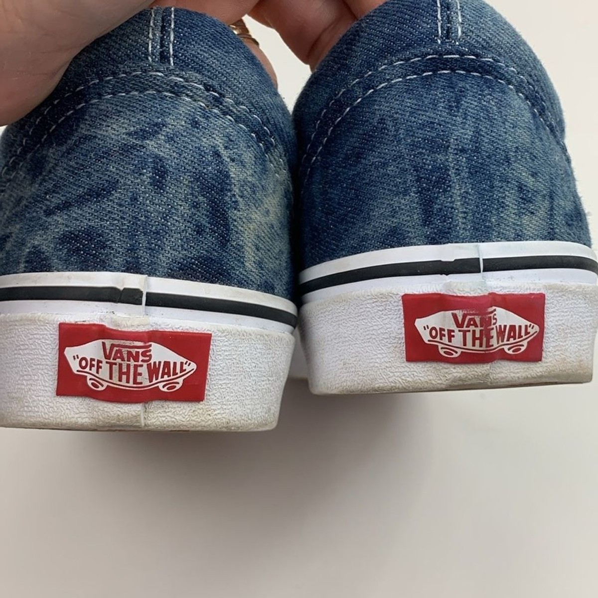 Vans Denim Blue acid wash lace up sneakers Size 9.5 (Mens 8