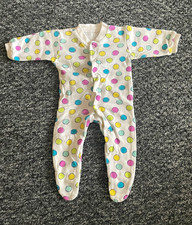 F&F Baby Colorful Polka Dot Footed Sleepsuit Babygrow Newborn Up To 5kg 11lb