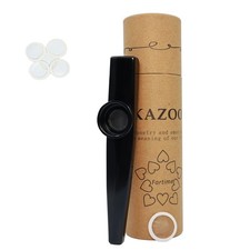 Black Aluminum Kazoo Musical Instrument 5 Diaphragms Gift Box Set Kids  Adults