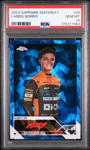 Lando Norris 2023 Topps Chrome F1 SAPPHIRE EDITION #25 PSA 10 GEM MT
