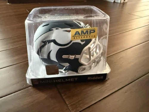 John Elway Riddell Denver Broncos AMP Alternate Mini Helmet Autographed Original