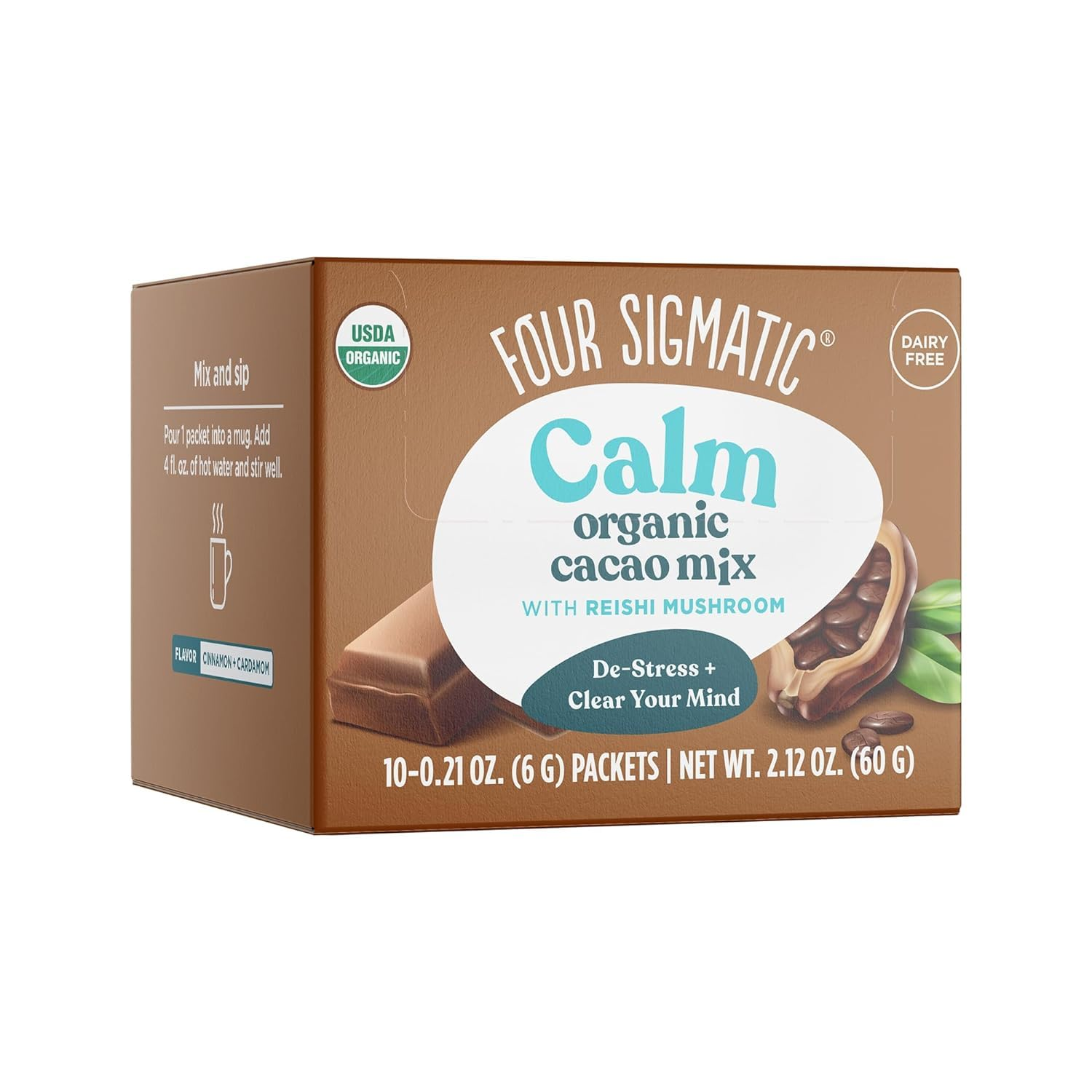 Organic Reishi Mushroom Cacao Mix | Instant Calming Drink
