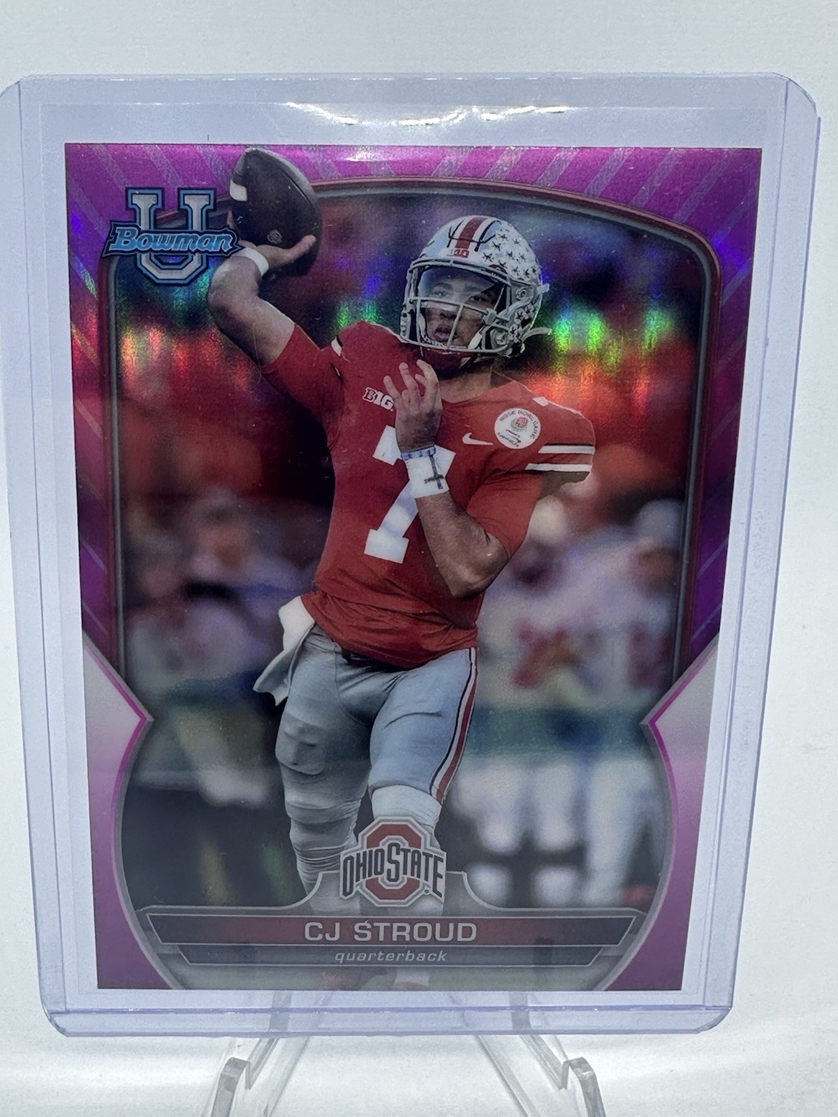 2022 Bowman University Chrome - C.J. Stroud #100 Pink Refractor (RC)