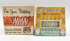 Lot Of 2 Vintage New & Sealed Birthday Candles Tiger & Made In Japan Spiral