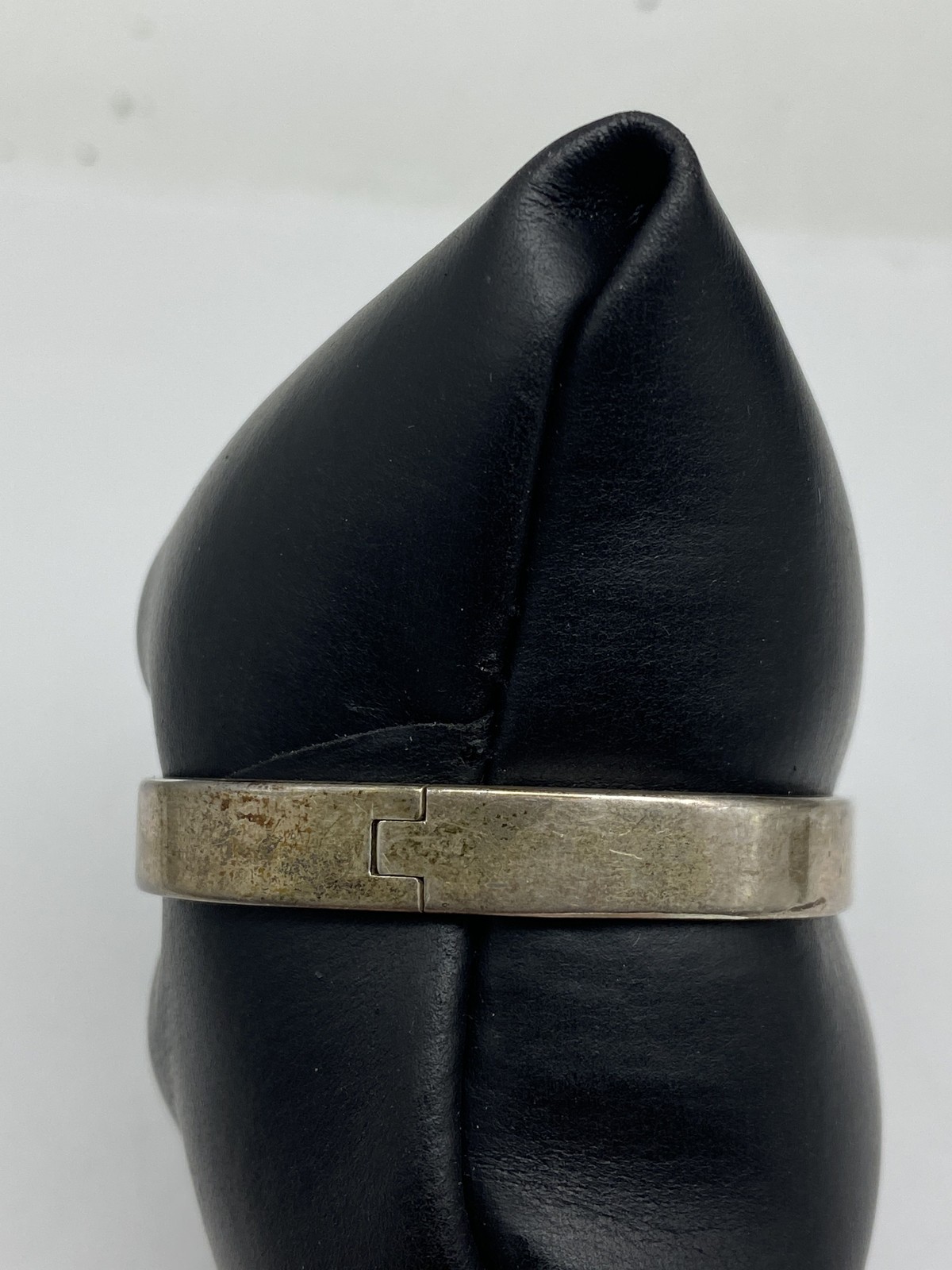 Sterling Silver Rectangular Shaped Hinged Bracele… - image 4