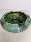 Vintage MCM McCoy Floral Green/ Blue Drip Glaze Shallow Pottery Bowl