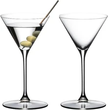 Grape Martini and Cocktail Diamond-Shaped Machine-Made Crystal Glass with Steepl