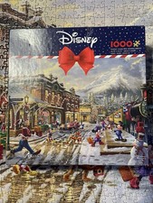 Disney THOMAS KINKADE Studios CHRISTMAS TRAIN Minnie Mickey 1000 Piece PUZZLE