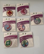 New Girl Scout Juniors Iron-On Badges Lot Of 7