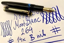 Rare 1950's MINT MONTBLANC 264 Fountain Pen- 14k B Nib-Piston- Resin- Restored