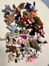 Lot of 35 Stuffed Animals Ty Beanie Babies Mickey Mouse Old And New Toys