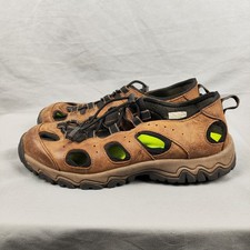 Duluth Trading Hiking Sandals Shoes Mens Size 10.5 Brown Leather Slip On Outdoor