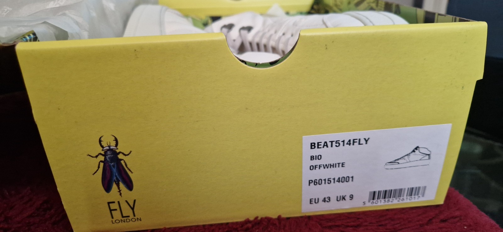 Fly London  BEAT514FLY Bio OFFWHITE Mens Leather Trainers Shoes UK 9/EU 43 image 3
