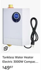 3000W Instant Hot Water Heater Electric Tankless On Demand House Shower Sink USA