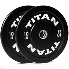 Titan Fitness 10 LB Pair Economy Series Black Olympic Bumper Plates