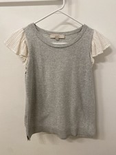 Loft Womens Sweater With Short Lace Sleeve Size XS