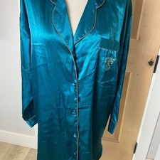 90s Victoria's Secret Gold Label Teal Satin Nightgown   Size M NWT 