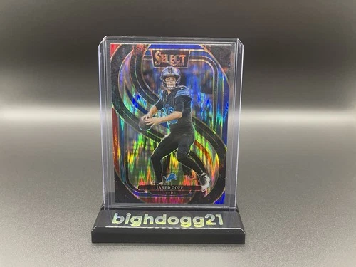 2024 Panini Select Premier Level Jared Goff #123 Red Blue Shock Prizm