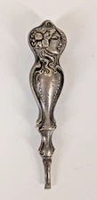 Vintage 1800s Sterling Silver Victorian Art Nouveau Shoe Boot Button Hook Broken