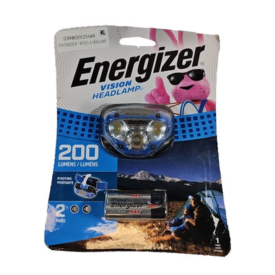 Energizer ENHDA323EW Vision 200 Lumens Blue LED Headlight Alkaline AAA Battery