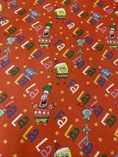 SPONGEBOB SQUAREPANTS Christmas Wrapping Paper 50 sq ft Large SPONGE BOB SQUARE