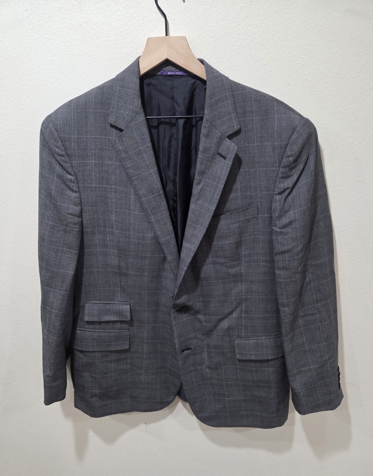 Ralph Lauren Purple Label Douglas Glen Check Plaid Wool Blazer Jacket 44R