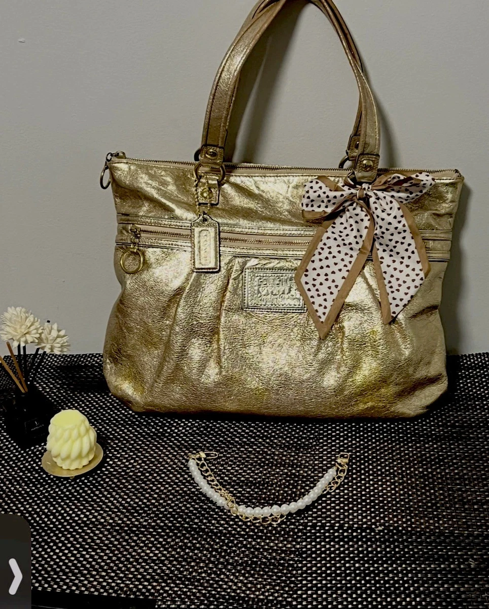 Coach Poppy Shoulder Bag Gold Bags & Handbags for Women for sale