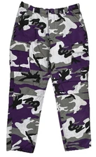 Rothco BDU Pants Mens Medium Regular Purple White Camo Cargo Military Tactical