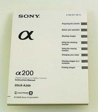 Instruction Sony A 200 DSLR-A200 A-200 A200