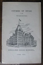 June 1895 Courses of Study in the Worcester English High School, Massachusetts