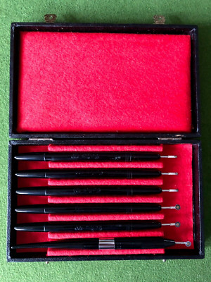 Geha 6 Schablonen Zeichengerät Rädchenstift  Stencil Pens Original Etui