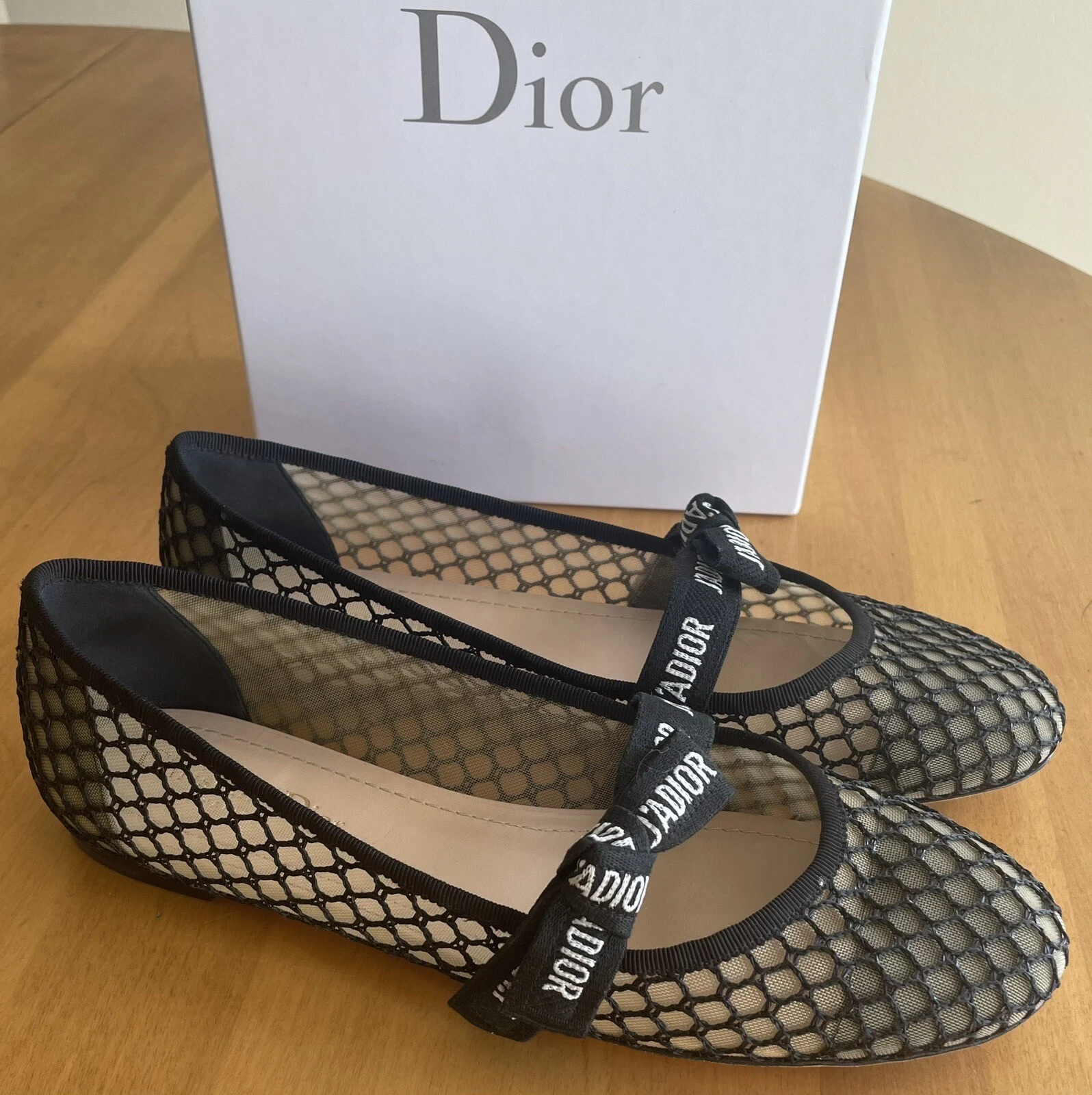 CHAUSSURES PLATES CHRISTIAN DIOR MISS J'ADIOR EN MAILLE BALLET TAILLE 40