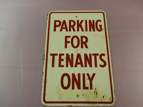 RETIRED "PARKING FOR TENANTS ONLY" SIGN